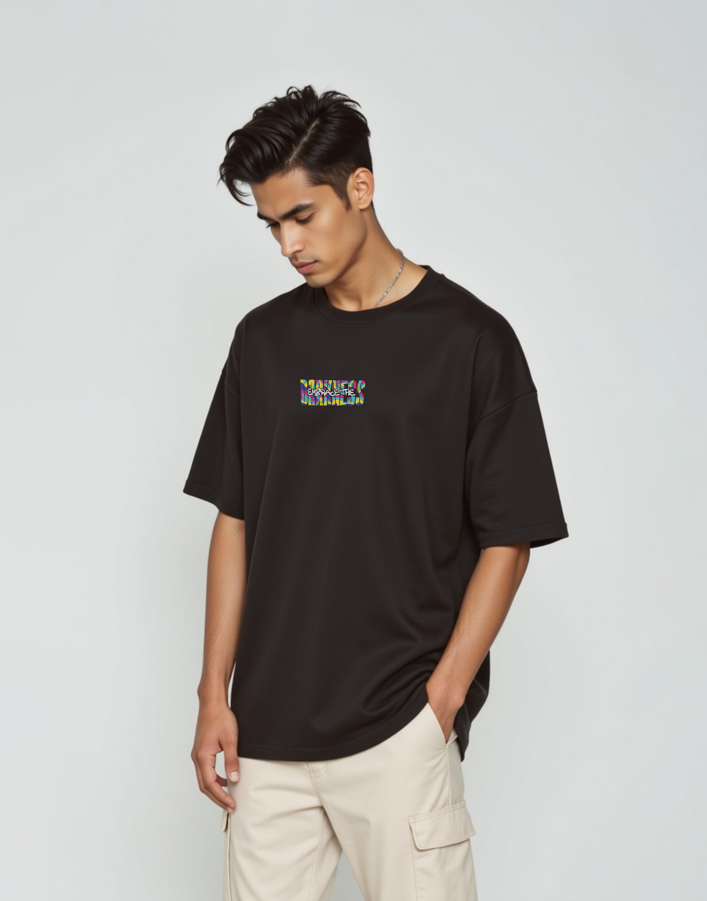 Embrace The Darkness Black Oversized Tee