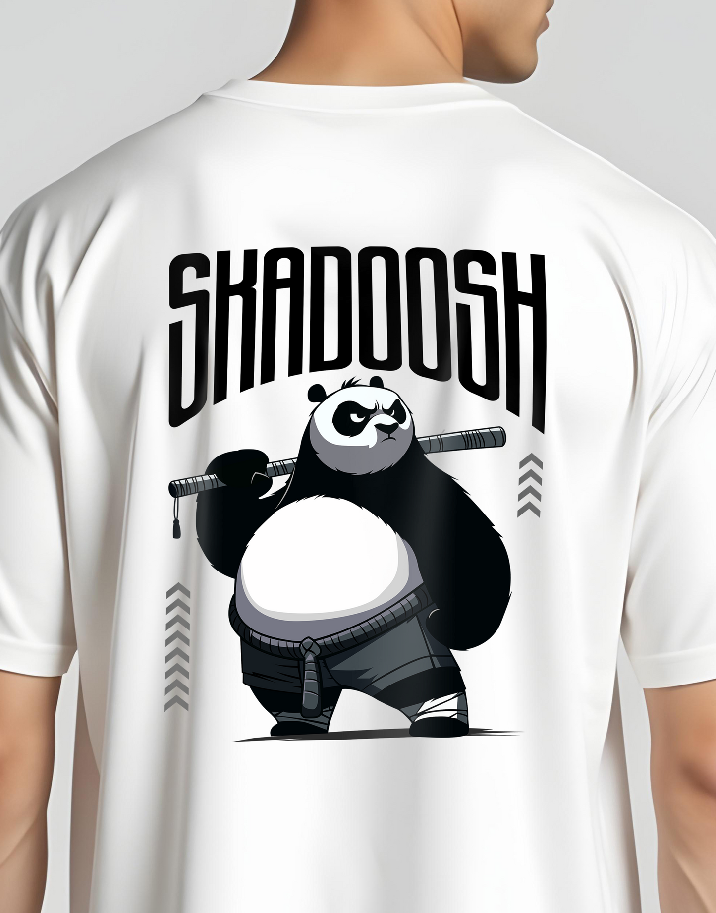 Skadoosh KungFuPanda White Oversized Tee