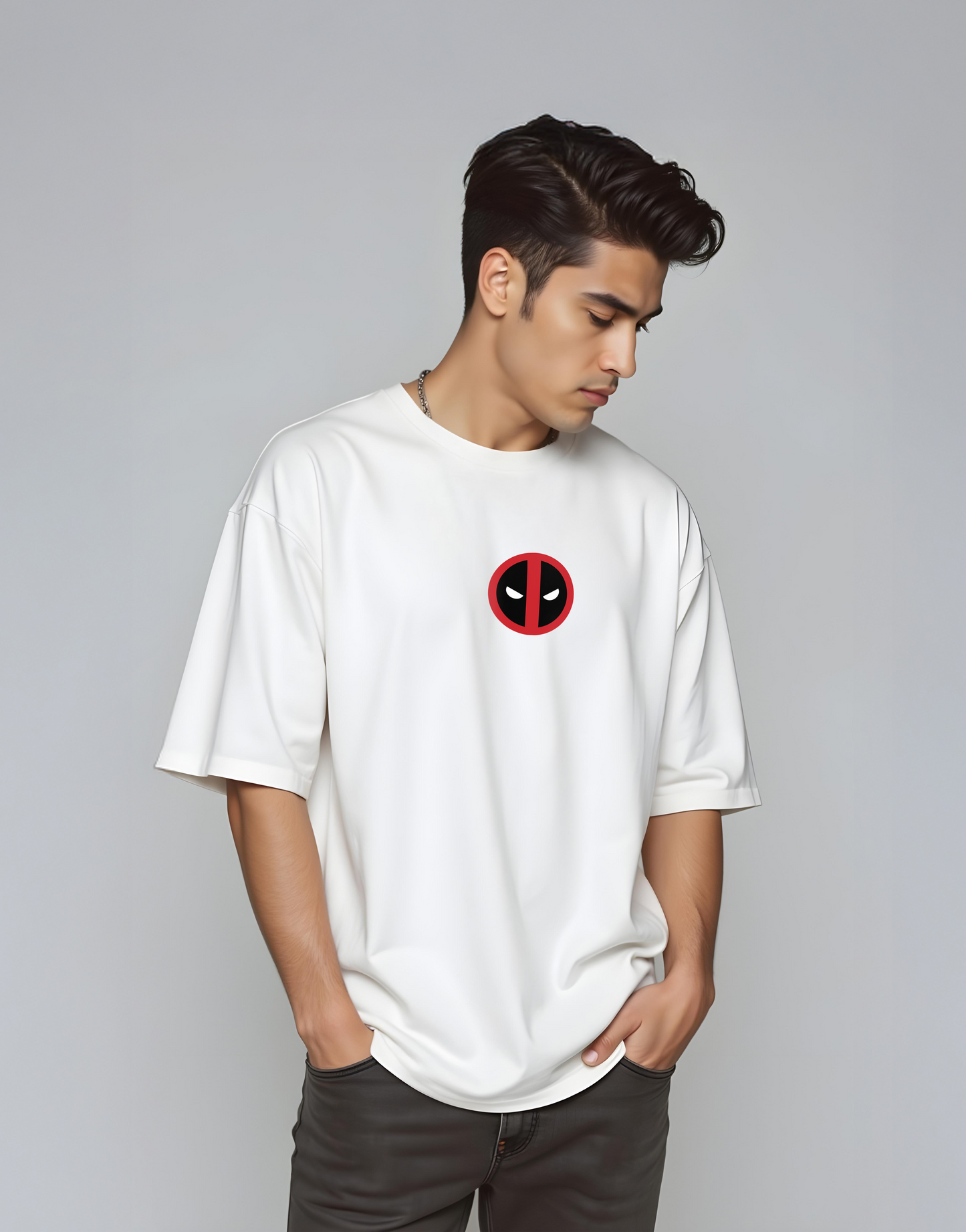 Deadpool Maximum Effort White Oversized Tee