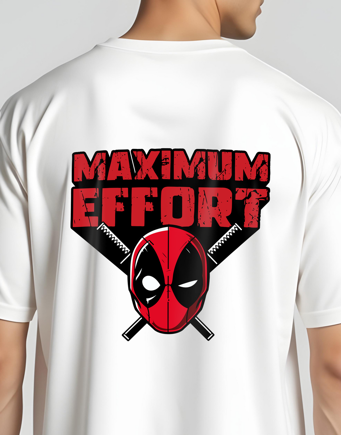 Deadpool Maximum Effort White Oversized Tee