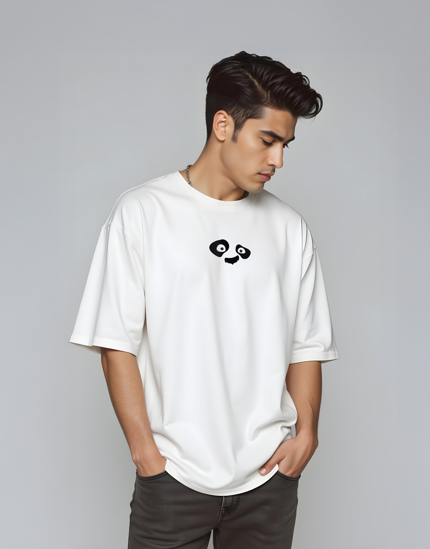 Skadoosh KungFuPanda White Oversized Tee