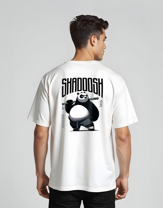 Skadoosh KungFuPanda White Oversized Tee